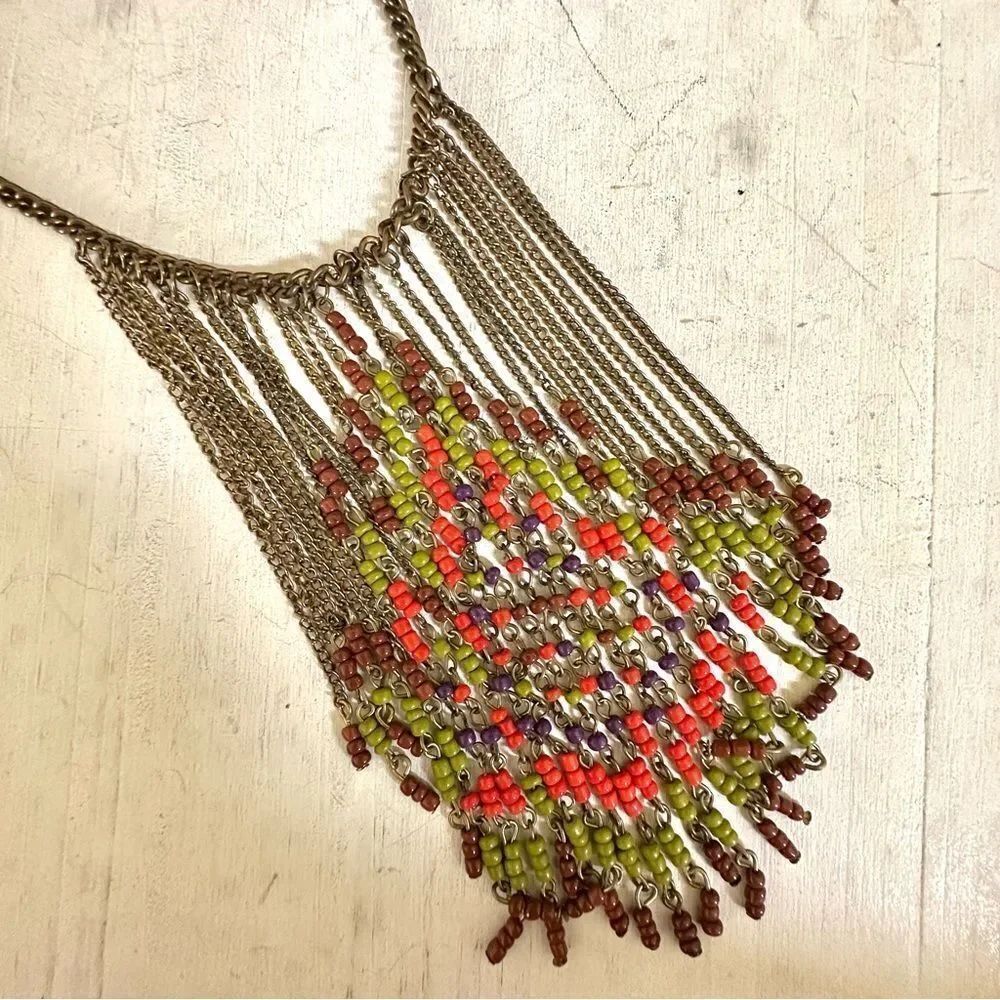 Chain beaded statement necklace - Picture 5 of 11